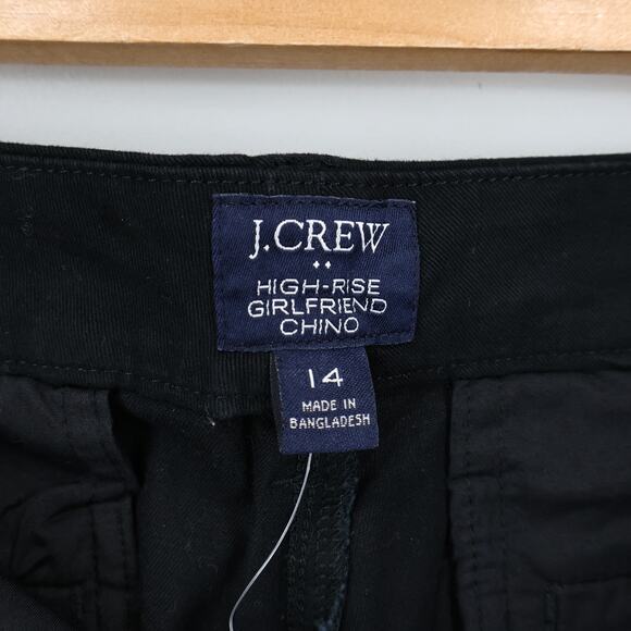 NWT J.Crew Factory High-Rise Straight Leg Girlfriend Chino Pant In Black Size 14 - Picture 6 of 8